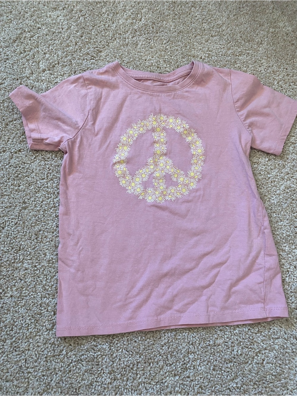Cotton On Pink Daisy Peace Sign Tee